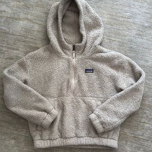 Kids Patagonia Gray Fleece Hoodie with Half-Zip
